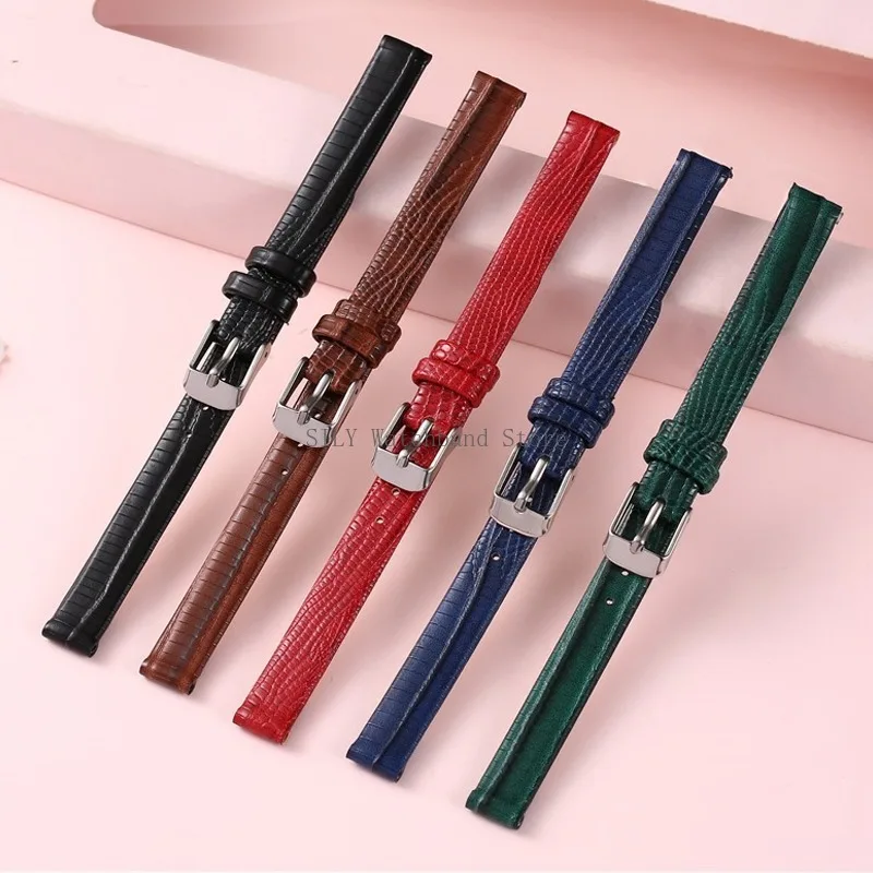 Soft Leather Watch Bands Slim Leather Watch Strap Men Women Universal Bracelets High Quality Sport Wrist Band 8mm 10mm 12mm 14mm