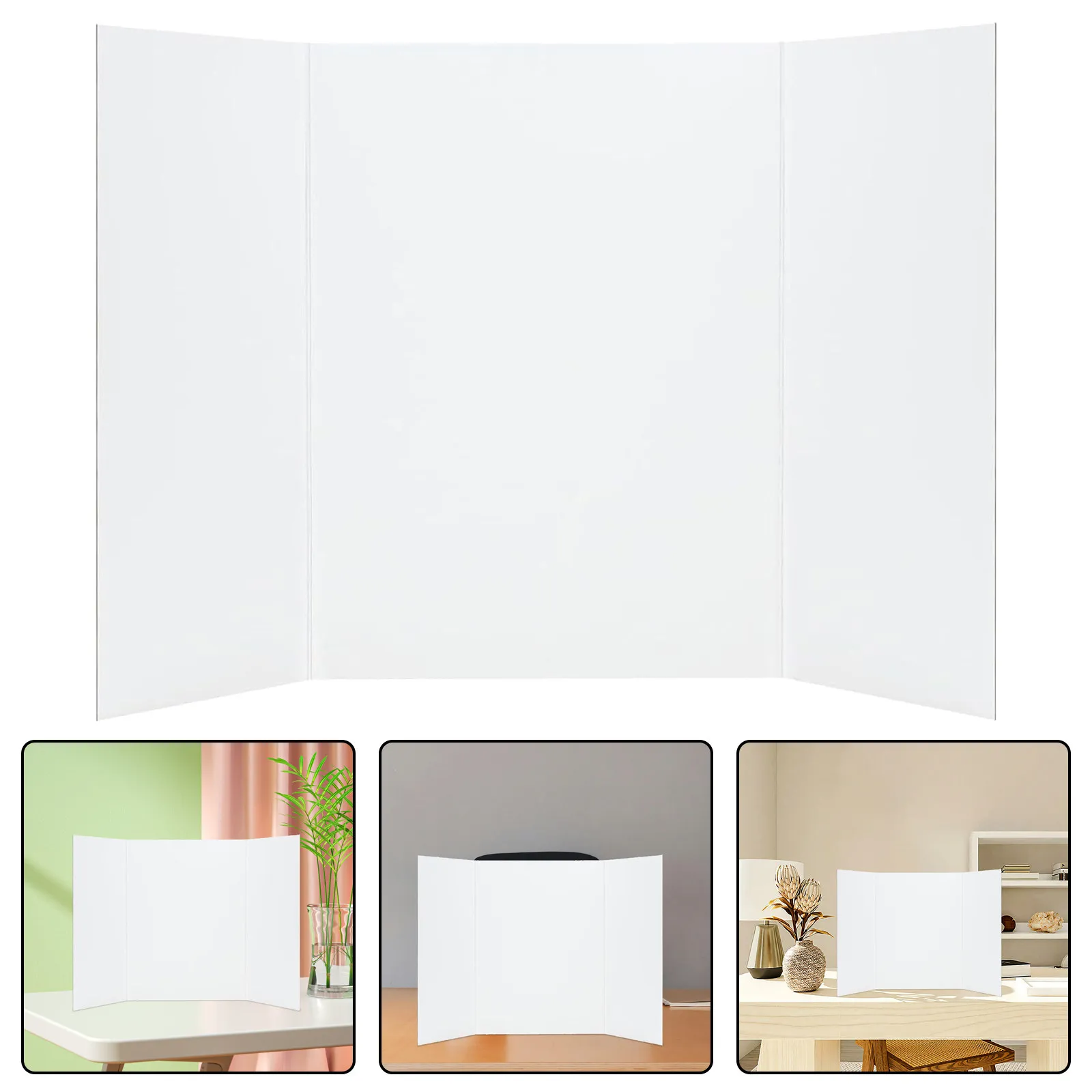 5Pcs White Corrugated Foldable Trifold Display Boards 24x16 Project Poster Boards for Science Fair School Presentations