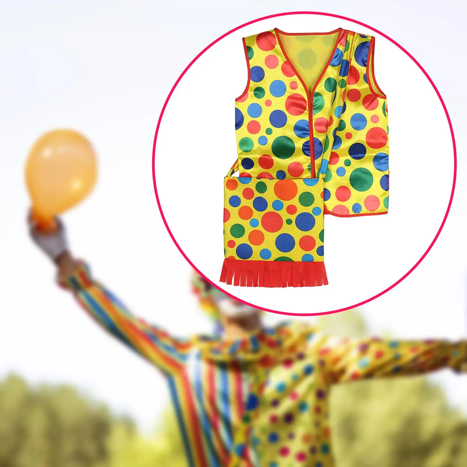 Clown Vest Clown Suit Dot Shoulder Bag for Adult Clown Costume for Role Play Stage Performance Carnival Cosplay Party Supplies