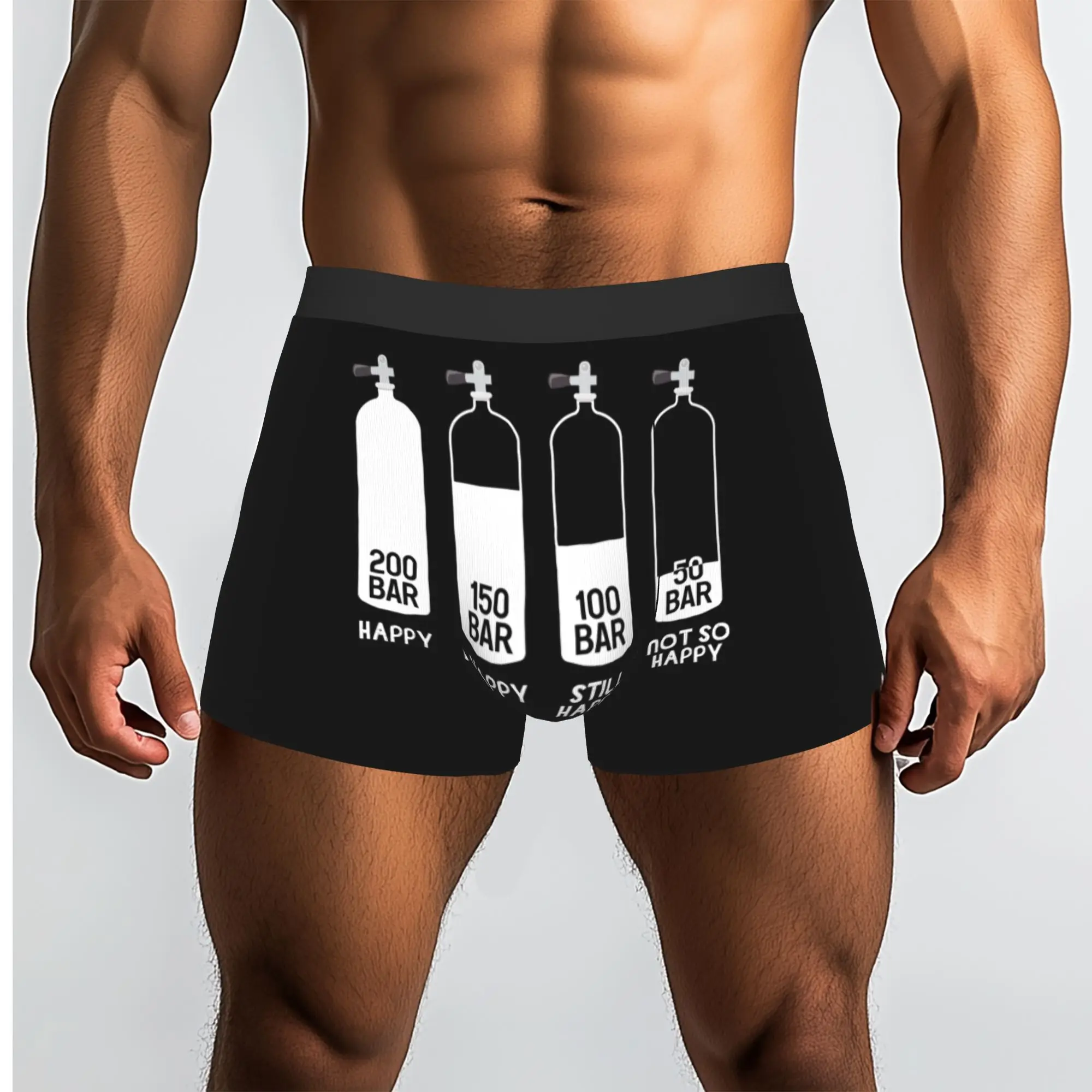 Custom Funny Scuba Diving Dive Scuba Diver Underwear Men Breathable  Boxer Briefs Shorts Panties Soft Underpants For Male