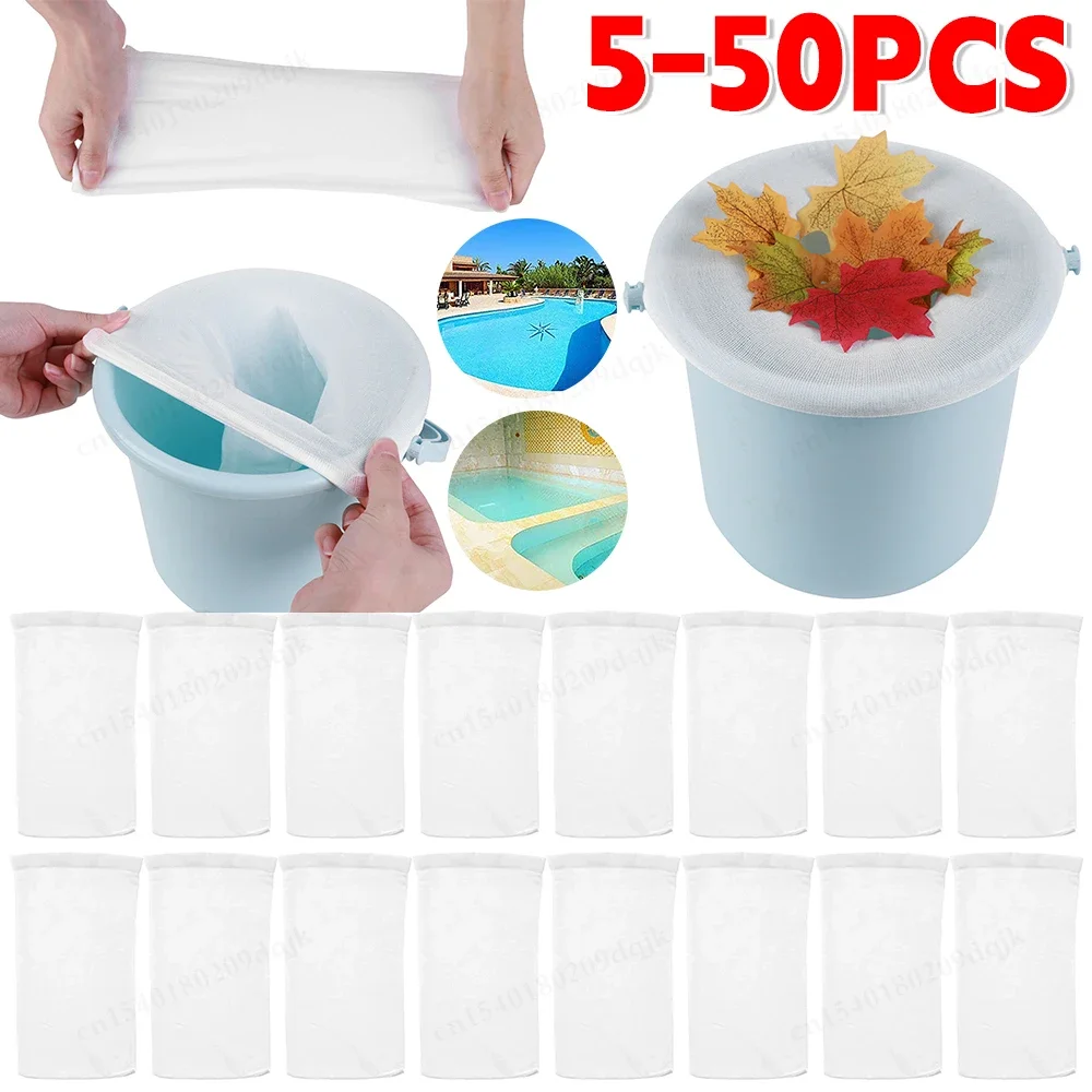 

5-50PCS Pool Skimmer Socks Swimming Pool Filter Socks Basket Skimmer Elastic Nylon Mesh Pool Filter Debris Leaves Storage Socks