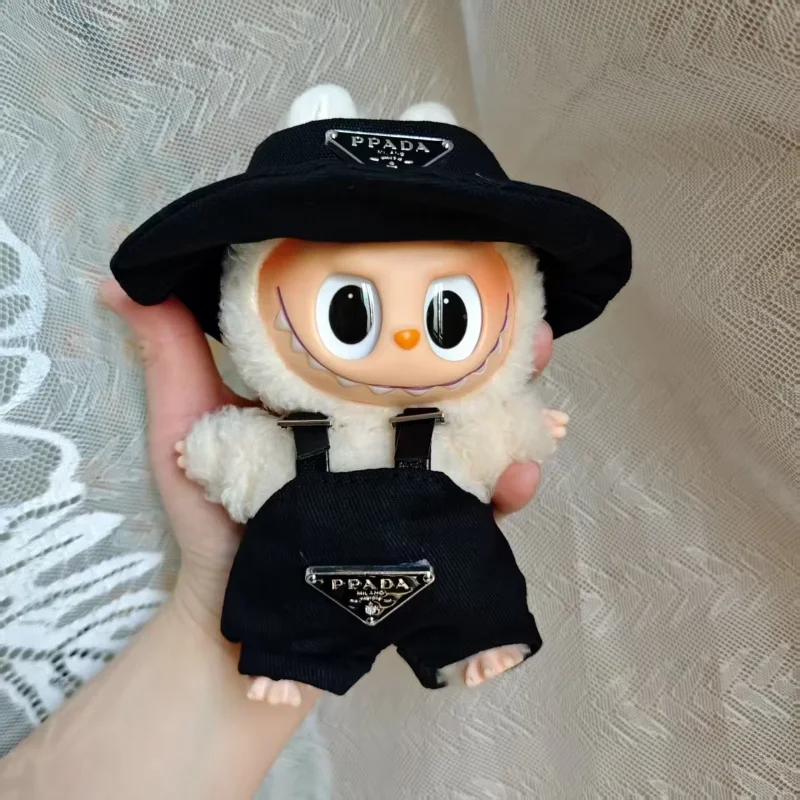 

For 17cm Labubus Mini Doll Clothes Outfit Hat Bag Clothes Shoes Labubu II Doll Accessories Cultivate Sitting Party Game Toys