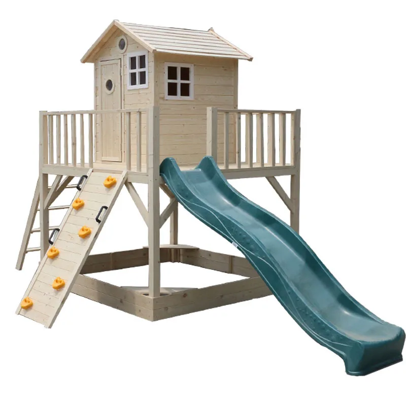 Kindergarten Outdoor Cabin Doll Play House Large Toy Tree House Climbing Amusement Park Slide Children's Wooden House