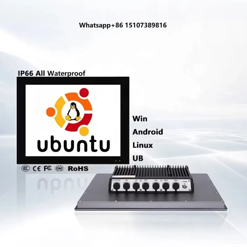 Qiyang EN/IEC 60945 Ship Yacht Sailing Embedded IP66/IP67 Waterproof All in One Fanless J1900 Industrial Touch Screen Panel Pc