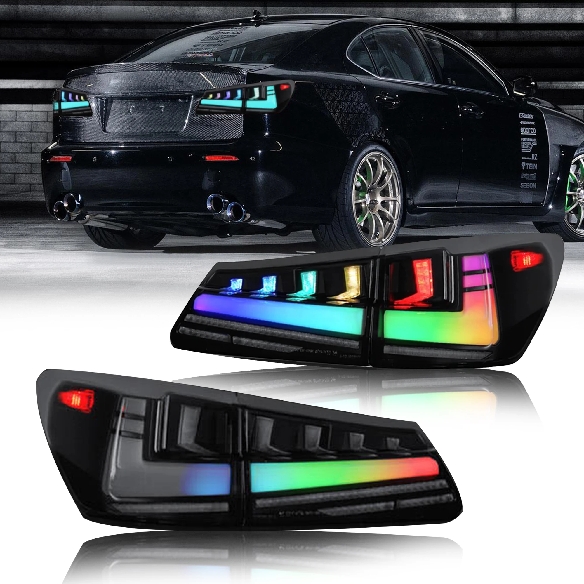 

Dkmotion RGB Start Up Animation LED Tail Lights For Lexus IS250 DRL 220d IS350 ISF 2006-2012 Rear Lamps Assembly