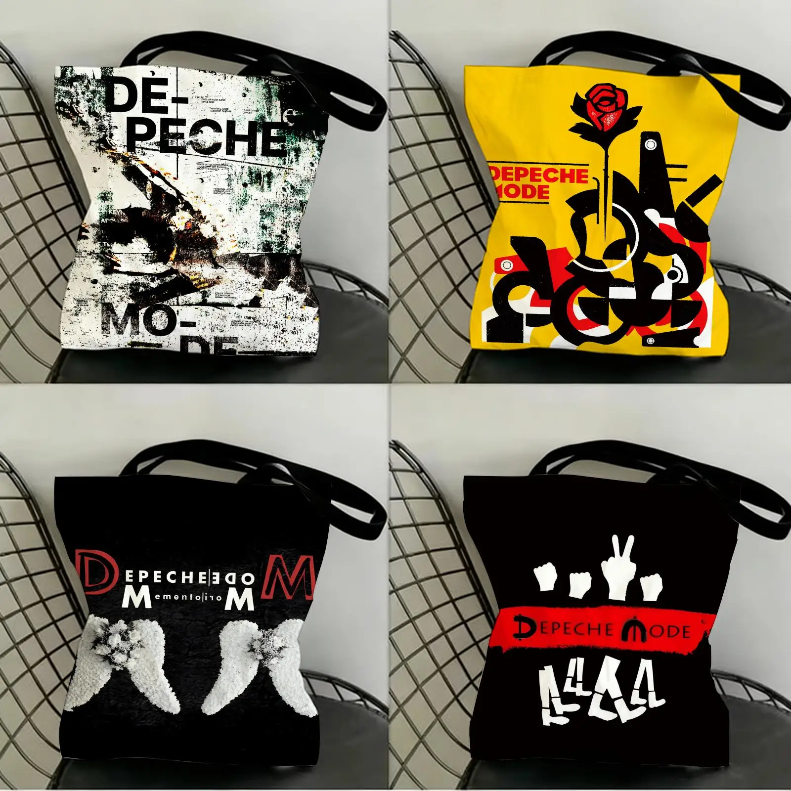 Band D-DEPECHE MODE Storage Bags Canvas Double-Sided Print Fashion Shoulder Tote Shopping Bag Gift Eco Handbags