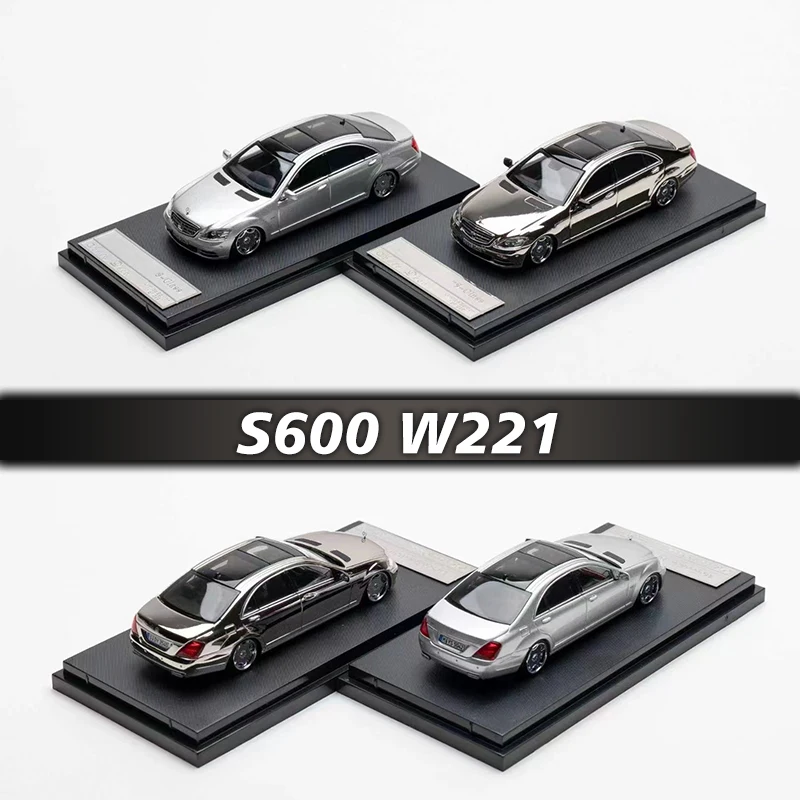 

SW Aeto Deco In Stock 1:64 S600L S Class MK5 W221 Chrome Silver Diecast Diorama Car Model Collection Street Weapon