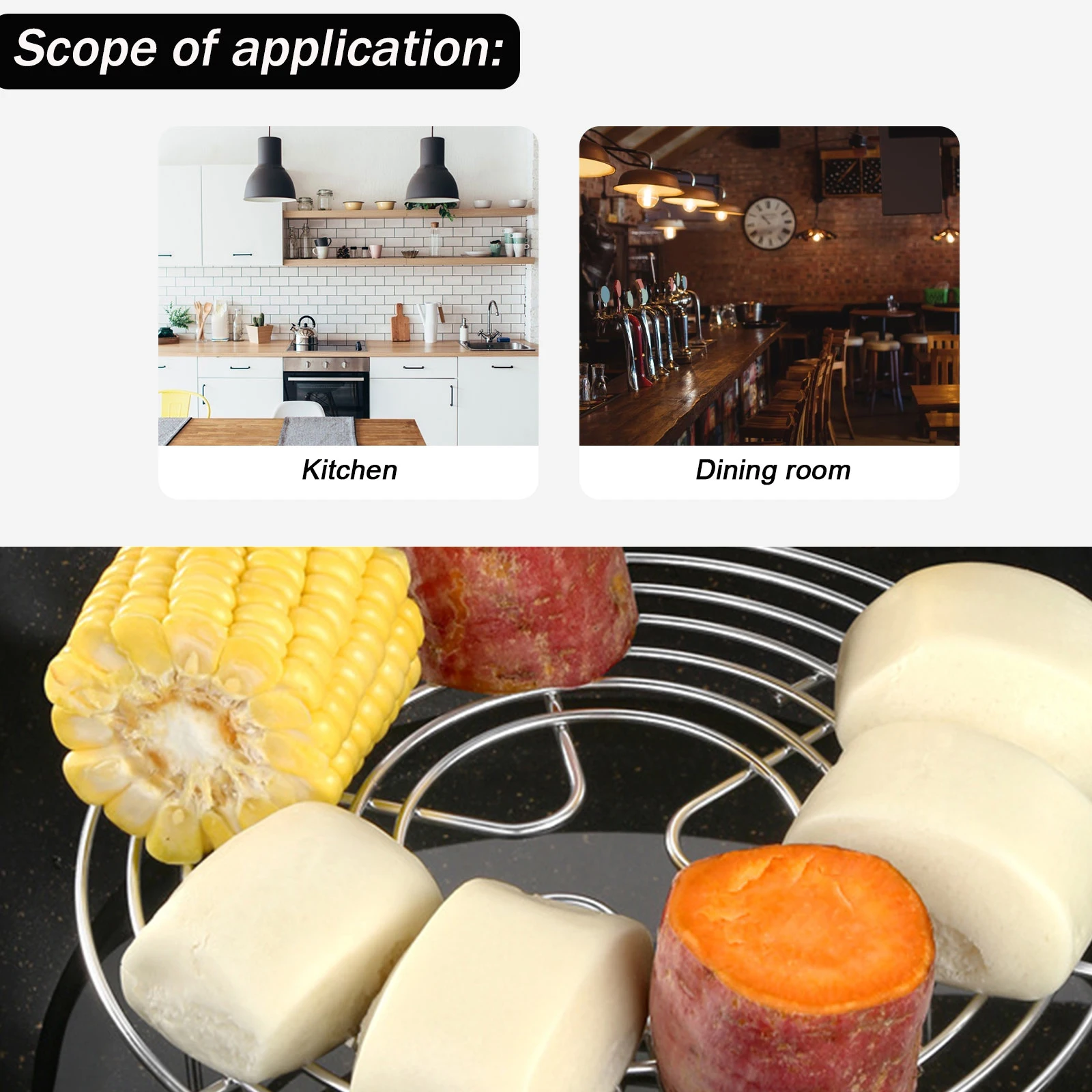 

Stainless Steel Steamer Multifunction Round Cooling For Baking Cooking Portable Kitchen Use Multifunctional Steam Rack Stand