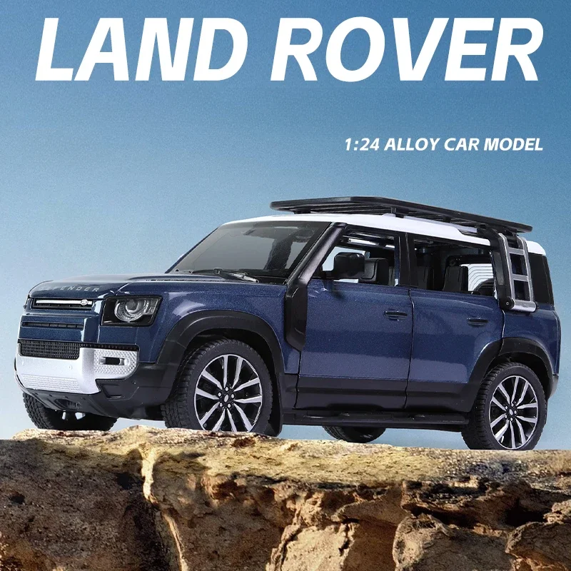 لاند روفر ديفيندر على الطرق الوعرة نموذج مركبة للأطفال ، سيارة دييكاست معدنية ، فويتور مصغر جماعي ، محاكاة 1 ، 24