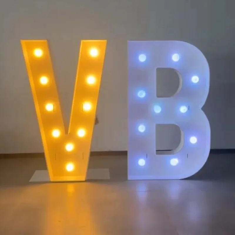 White Light Giant Letters Frame Box 70/100/120cm Letters A To Z Balloon Filling Box KT Wedding Birthday Baby Shower Party Decor