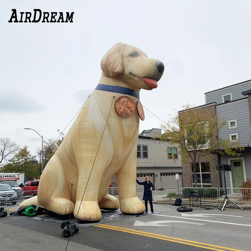 4m13.2ft inflatable dog bulldog Dalmatian Labrador Samoyed Golden Retriever Boxer Poodle mascot balloon for zoo Pet shop adverti