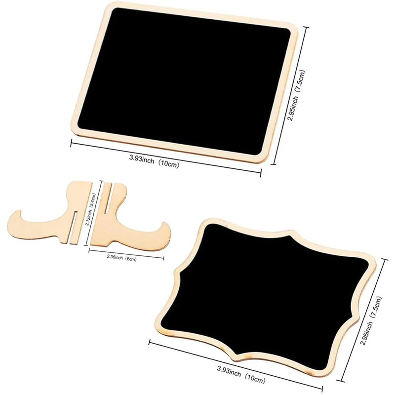 10/20 Pak Mini Schoolbordbordsets Met Extra Fijne Punt Krijtstift, Nat Uitwissen Klein Houten Tafelbordbord