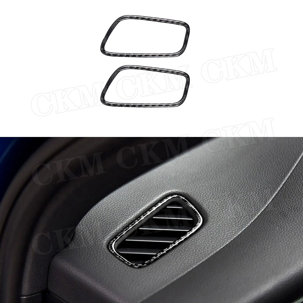 

Carbon Fiber Front Instrument Dashboard Outlet Vent Trim Frame Cover Stickers For Porsche Macan 2015-2018 Interior Accessories