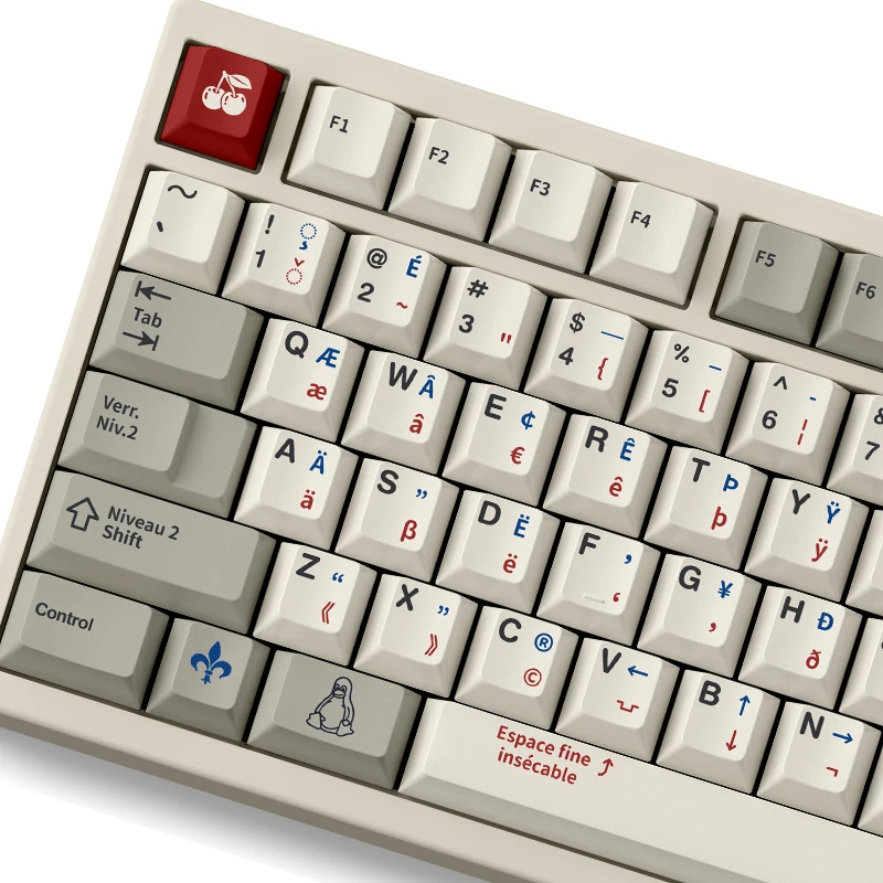 FBB أغطية المفاتيح النمط الفرنسي PBT لوحة المفاتيح الميكانيكية المخصصة Keycap MX مفاتيح الكمبيوتر المحمول سطح المكتب ملحقات مكتب الكمبيوتر