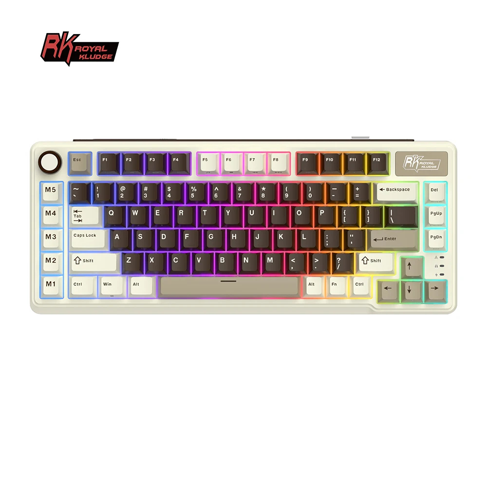 RK ROYAL KLUDGE L75 Wireless Gaming Keyboard Customize Shortcut Keys PBT Keycap Gasket Structure Tri-mode Mechanical Keyboard