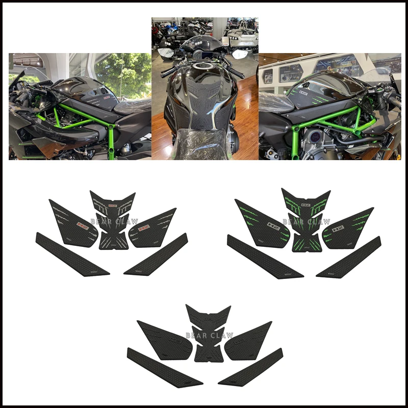 

For Kawasaki NINJA H2 21-22 Motorcycle Tank Traction Pad Side Gas Knee Grip Protector Anti slip sticker with a super strong 3M