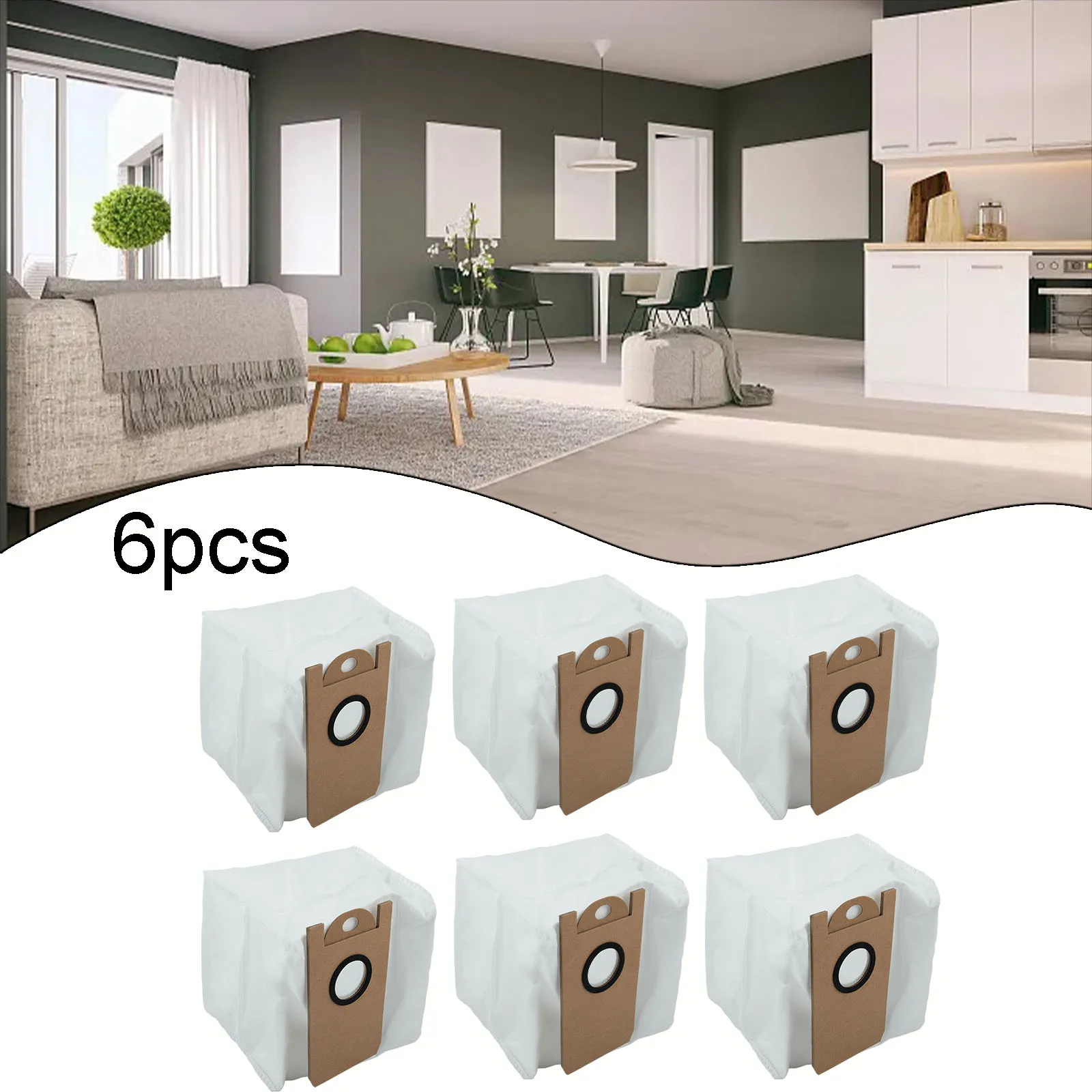 6PCS/Pack Bags For For T10+ Robot Vacuum Cleaner Dust Bag For AIRROBO Compatible Replacement Dust Bag Accessories