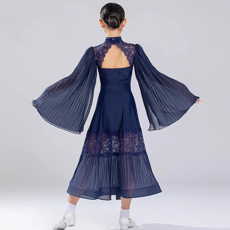 ชุดเต้นรำบอลรูมสำหรับผู้หญิง  วอลซ์  ชุดเต้นรำสังคมแบบมืออาชีพ กระโปรงบานใหญ่ ชุดแสดง ชุดแข่งขัน