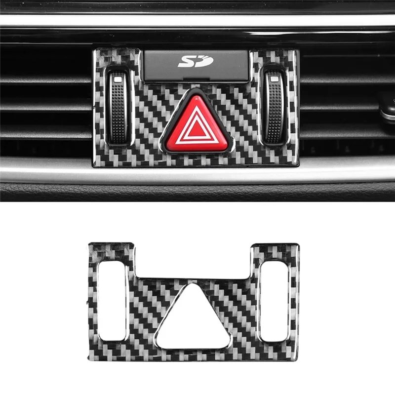 Car Mergency Light Button Frame Trim Sticker Decorative Carbon Fiber for Kia K3 2019 2020 2021 Accessories