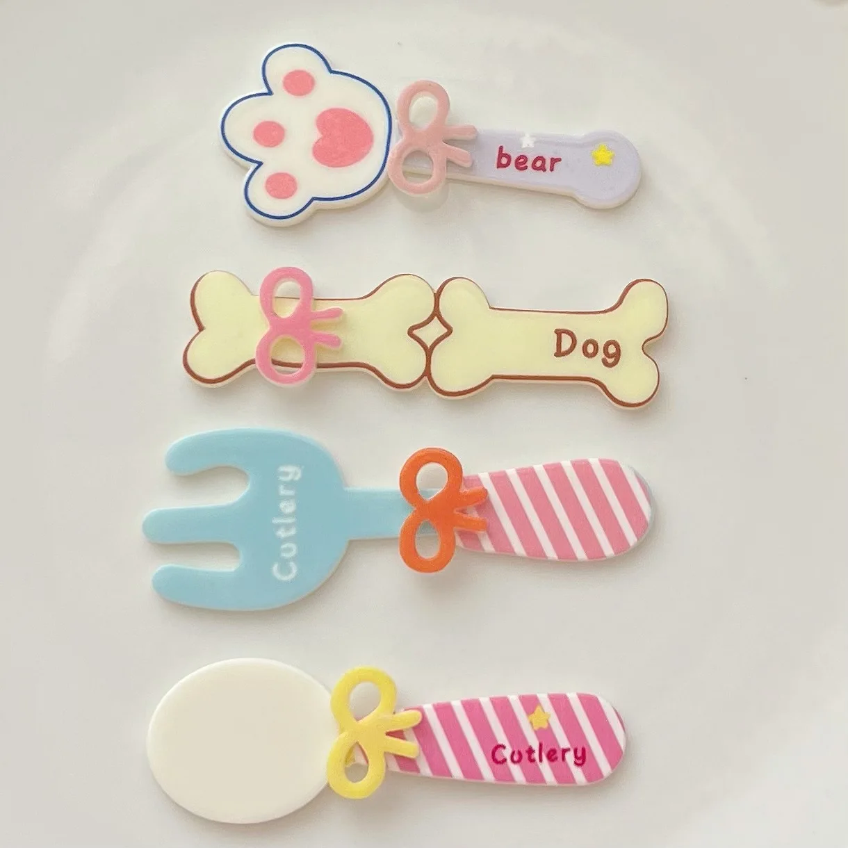 2 buah miniso seri hewan lucu kartun resin cabochons pipih diy bahan kerajinan perhiasan membuat pesona