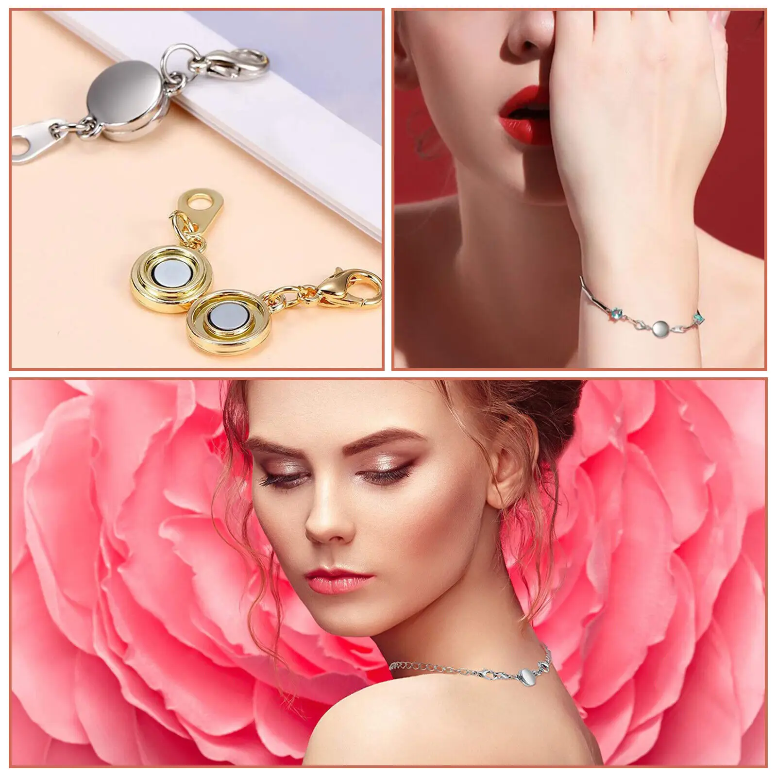 

24PACK Magnetic Extension Chain Round Shape Jewelry Clasp For Necklace Bracelets DIY Craft Jewelry Idea Gift