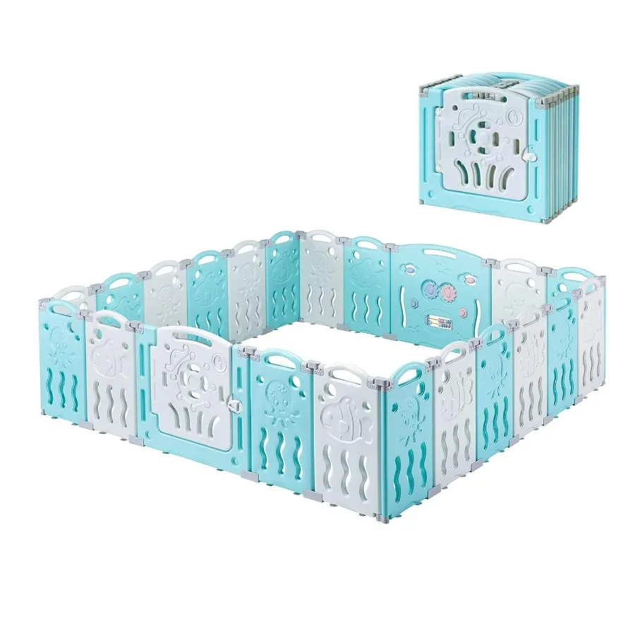 22 لوحة مركز لعب آمن، ساحة روضة أطفال، مركز أنشطة داخلي أو خارجي، ساحة لعب محمولة مع بوابة للأطفال الرضع #1