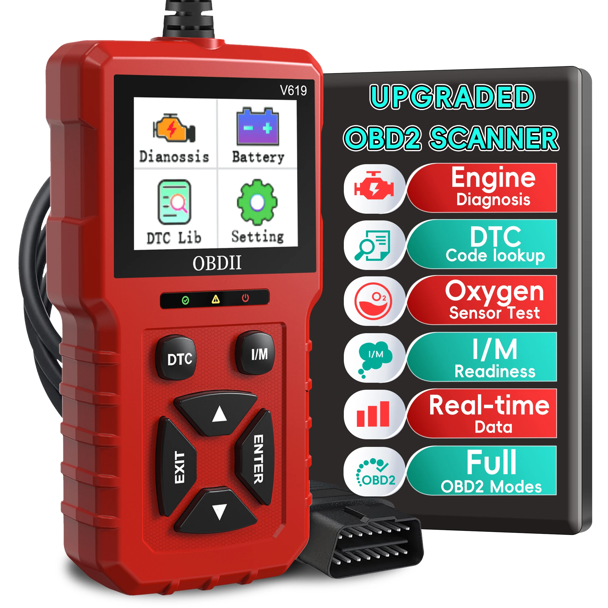 Car Code Reader and Reset Tool Scanner for Car Obd2 Scanner Diagnostic Tool Vehicle Code Reader Auto Check Engine