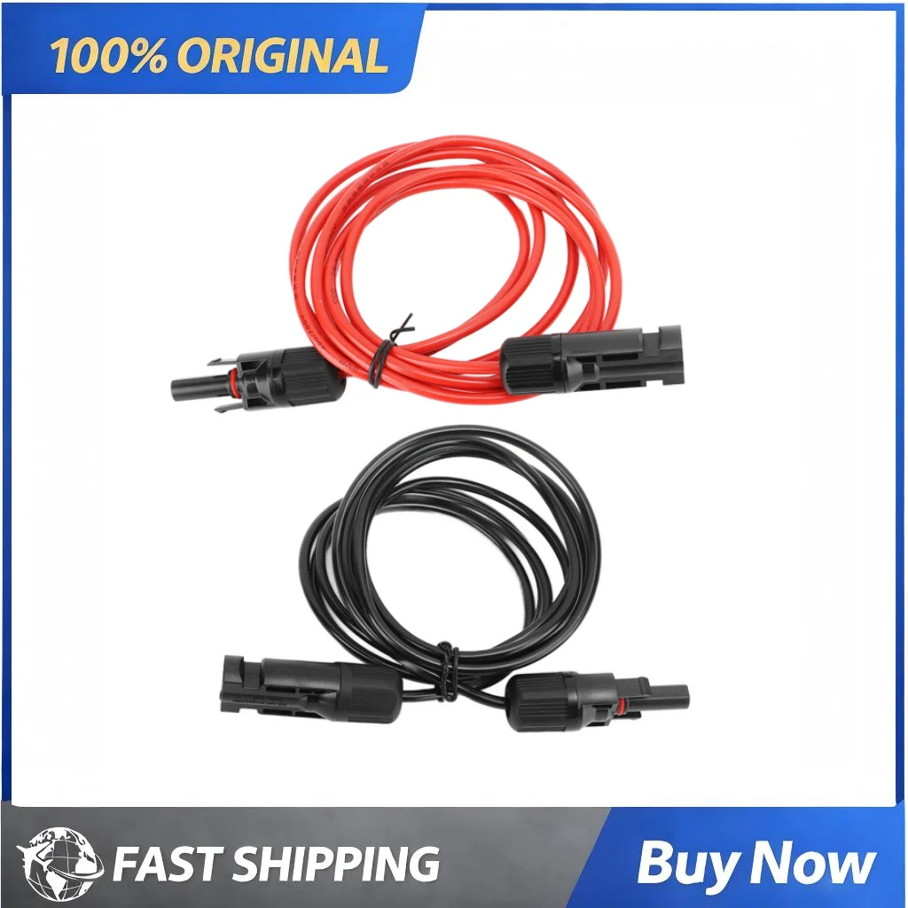 12AWG Solar Panel Extension Cable Red/Black Solar Panel Extension Cable ABS Material 2M Long RV Camping Power Connection Tool