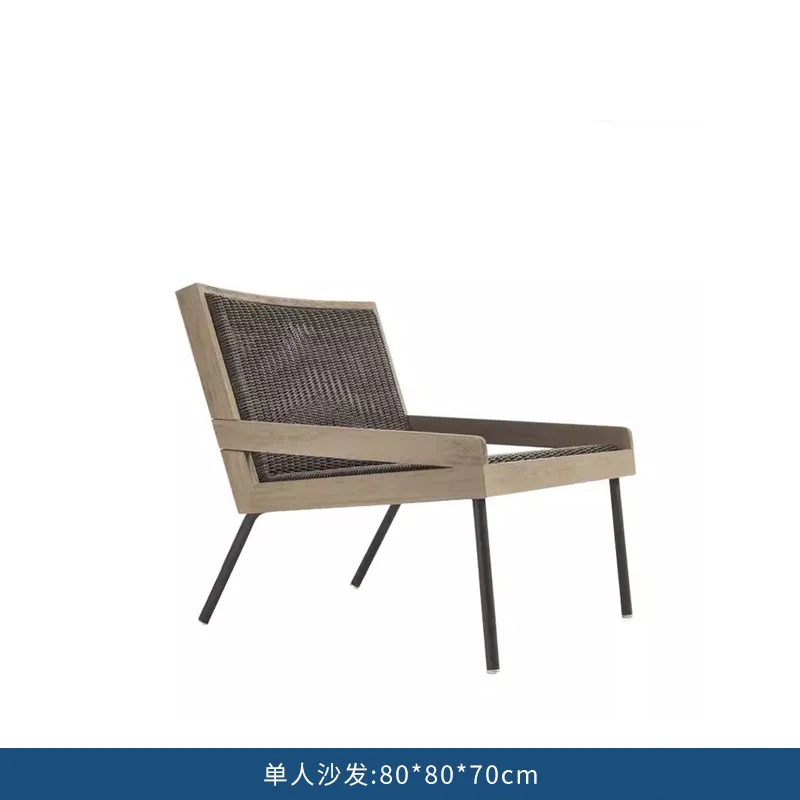 Nordic villa courtyard sofa high-end solid wood garden chair coffee table combination hotel bed and breakfast balcony leisure ra