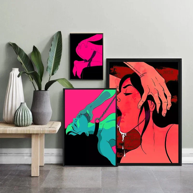 مثير ملصق عارية عشاق جذابة الجسم الجنس روبيت قماش اللوحة الحديثة الملصقات والمطبوعات جدار صورة فنية لديكور الغرفة #3