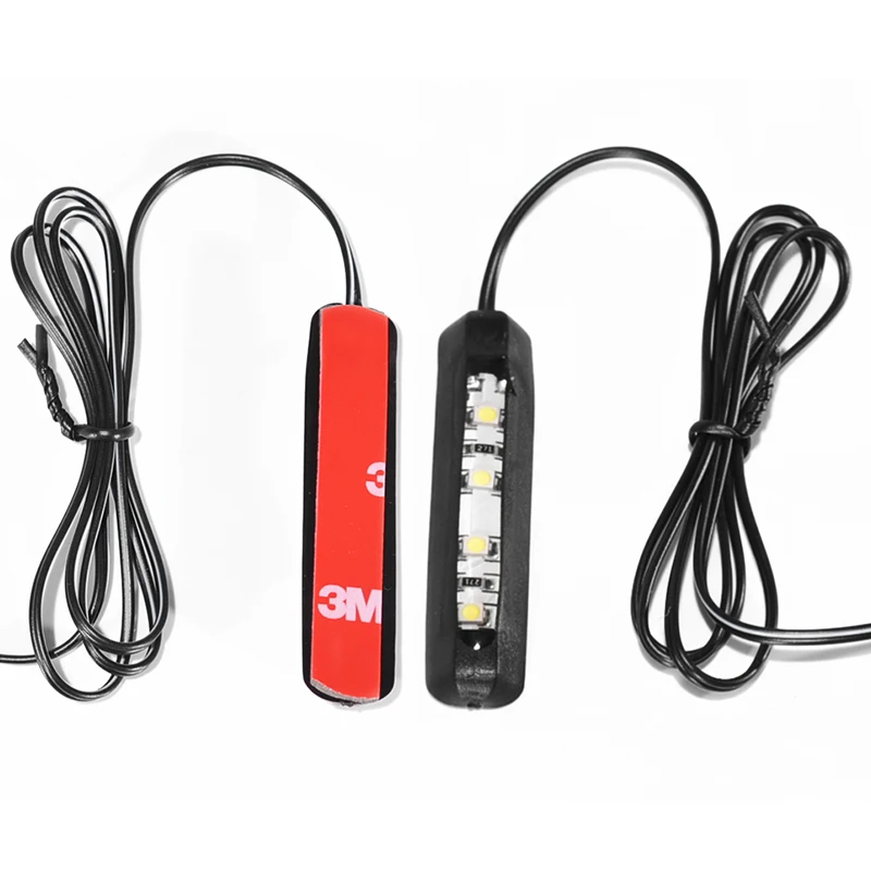 Car Motorcycle Led Tiny Rear Number Plate Light Lamp 12V 4Led Number Plate Tail Light Car License Plate Decoration Light Parts