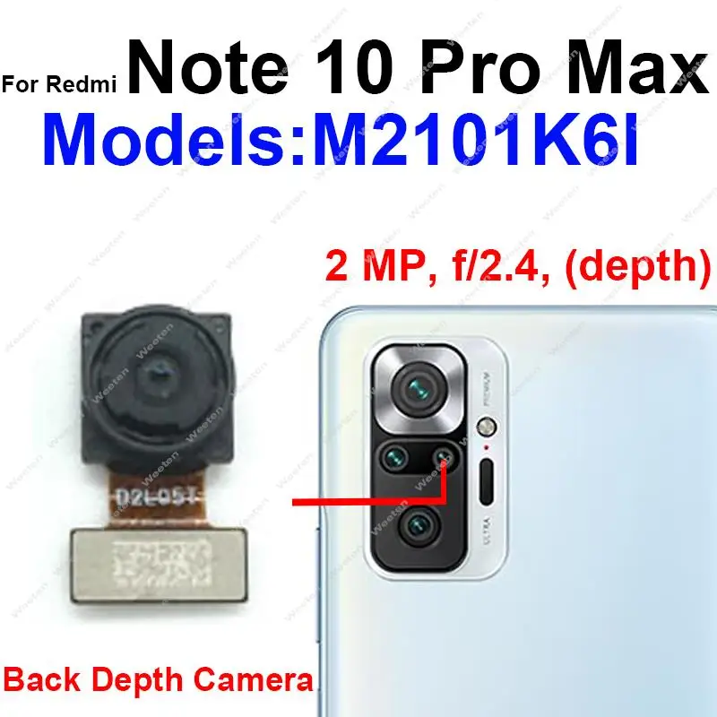 Front Rear Camera For Xiaomi Redmi Note 10 Pro Max Front Selfie Facing Small Camera Big Back Main Ultrawide Camera Flex Cable