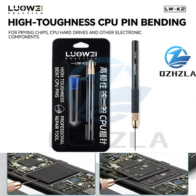 LUOWEI LW K2 CPU Chip Lifting Pin Non Magnetic High Toughness Needle Tip Pry Tool for Phone Motherboard IC Chip Remove Repair