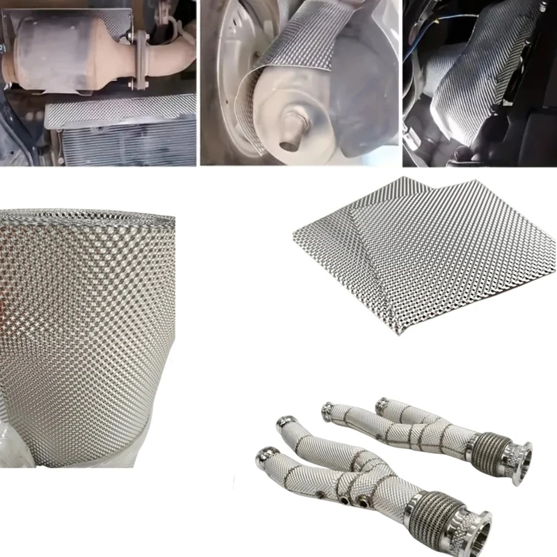 

1PC Car Turbo Manifold Exhausts Aluminum Pipe Protection Firewal Floor Pan Fuel Tank Engine Fire-Proof Heat Shield Motorcycle