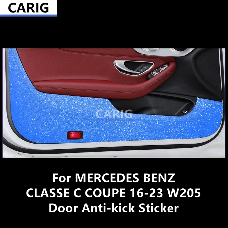 

Наклейка против удара двери для MERCEDES BENZ Class C COUPE 16-23 W205, Модифицированная пленка из углеродного волокна для интерьера автомобиля, аксессуары