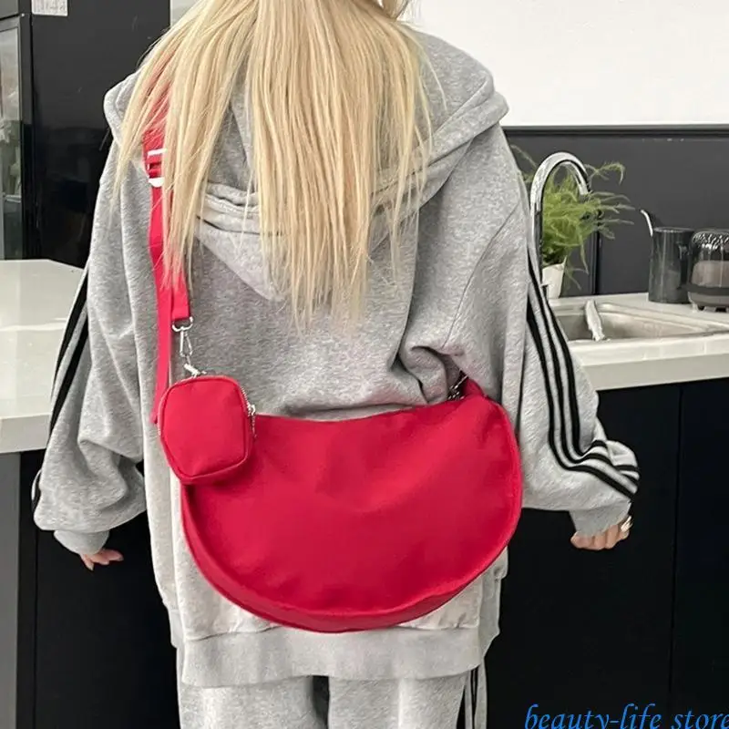 

Trendy Nylon Crossbody Bag For Women Large Capacity Handbag Casual Shoulder Bags with Adjustable Strap Fashion Statement 517D