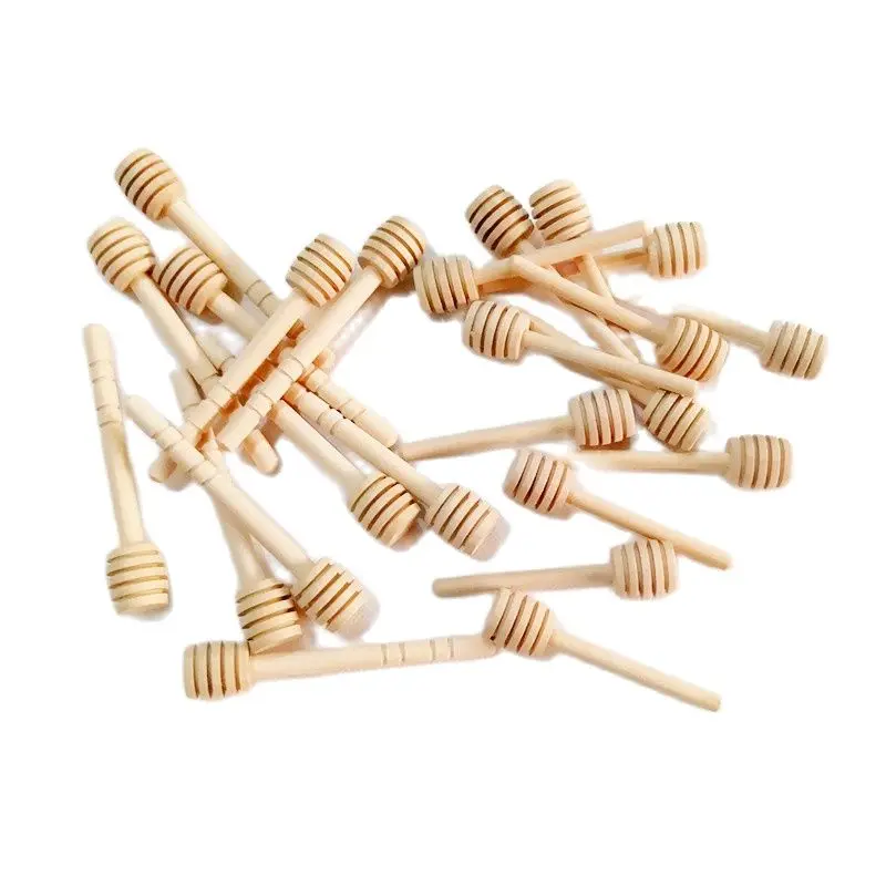 

(100pcs) 8cm 10cm Mini Wooden Honey Stick Extractor Jar Wood Honey Dipper Party Supply