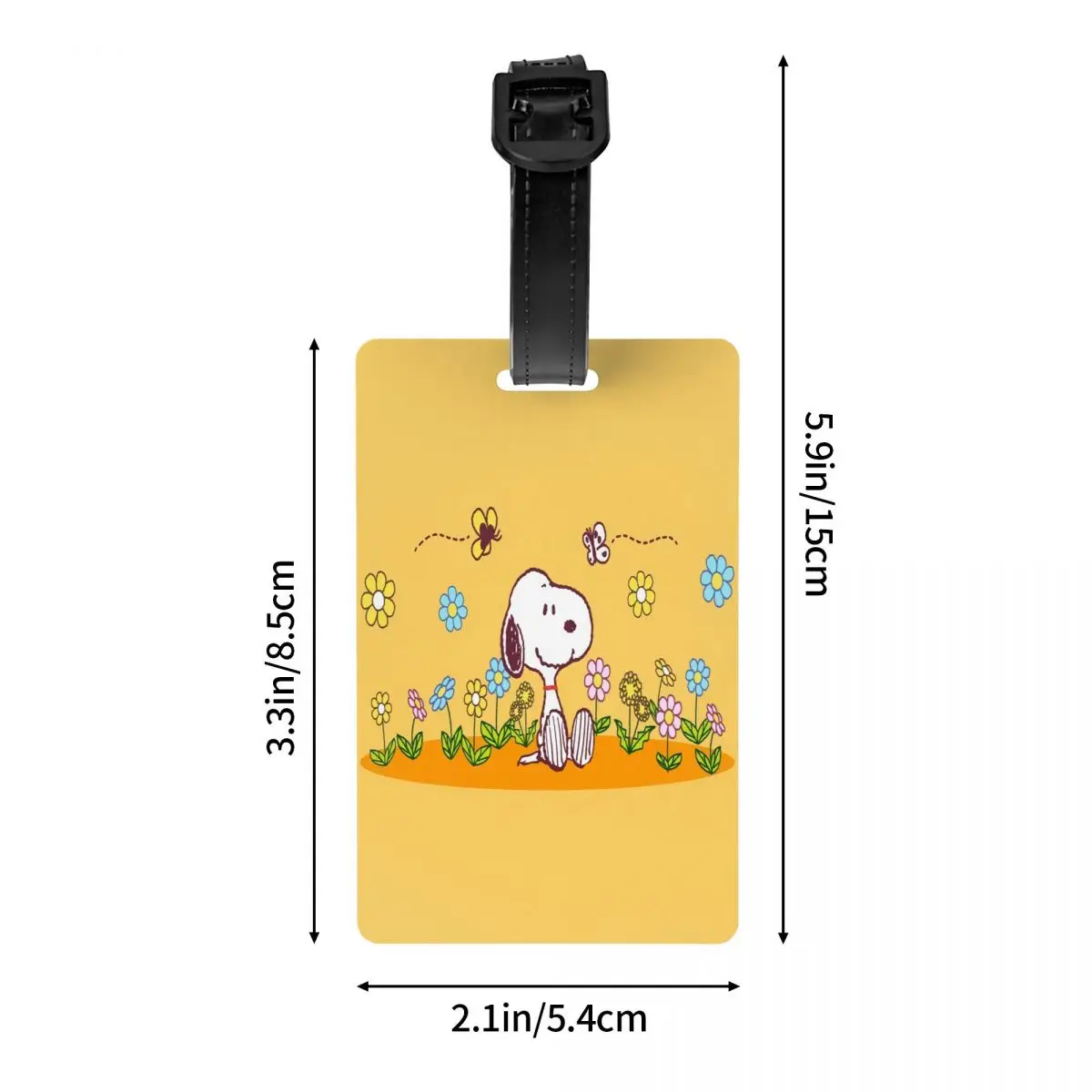 Custom Cute Cartoon Snoopy Luggage Tags for Suitcases Funny Baggage Tags Privacy Cover Name ID Card