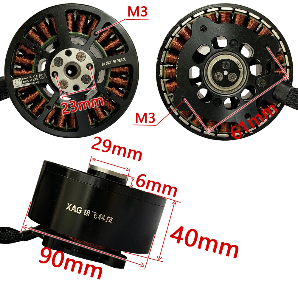 Motor sin escobillas A20, Motor de Dron de inteligencia agrícola, Motor de Rotor exterior para protección de plantas XP2020 UAS