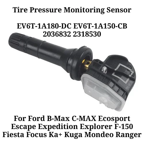 2036832 4PCS Tire Pressure Monitoring Sensor 433MHz TPMS for Ford Focus MK3 III 2010-2018 2318530 EV6T‑1A180‑DC EV6T‑1A150‑CB