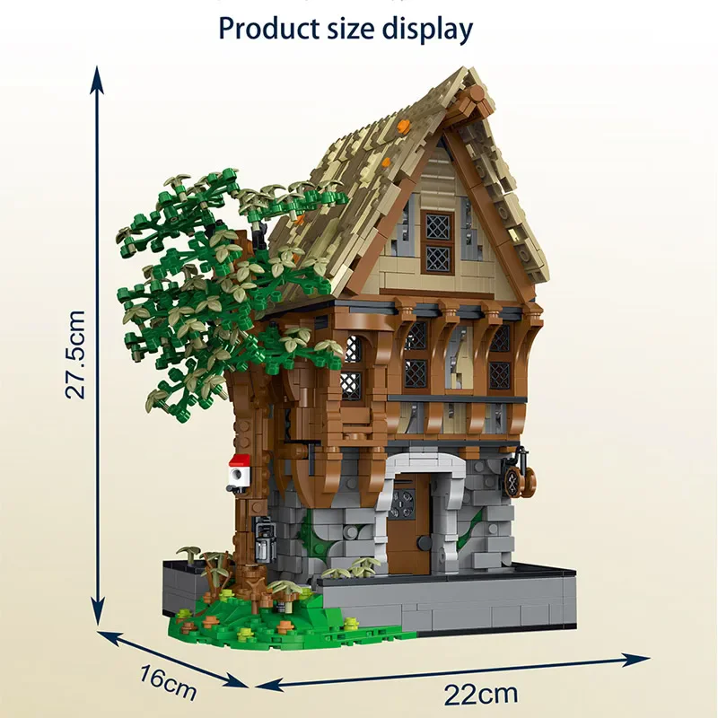 Moc Street View Middeleeuwse Smidse Taverne Bouwpakketten Met Led City Architecture Constructie Bakstenen Speelgoed Voor Kinderen