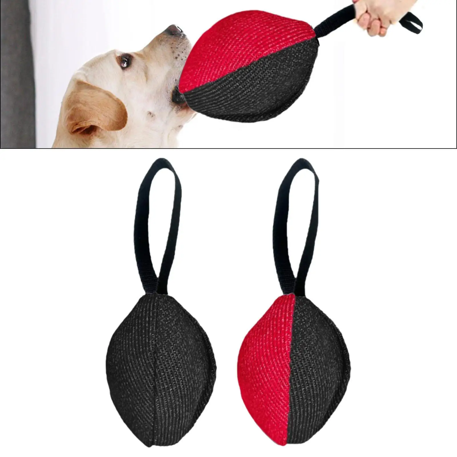 Dog Tug Ball Bite Training Enrichment Toys Portable Long Handle Comfortable Dog