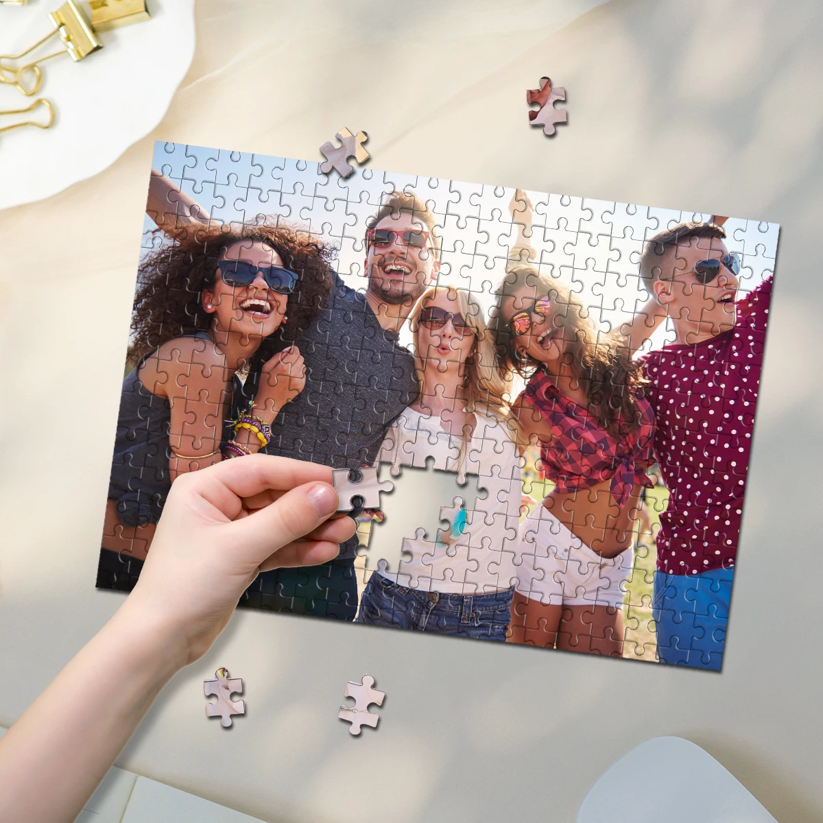 35/300/500/1000pcs Personalized Custom Photo Puzzle family photo Father's Day Back To School Halloween Christmas New Year