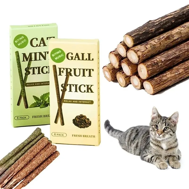 1/2/3/4box Natural Cat Stick Mint Caught Bite Excited Rods Silvervine For Cat Teeth Cleaning Treating Pet Supply Cat Supplies
