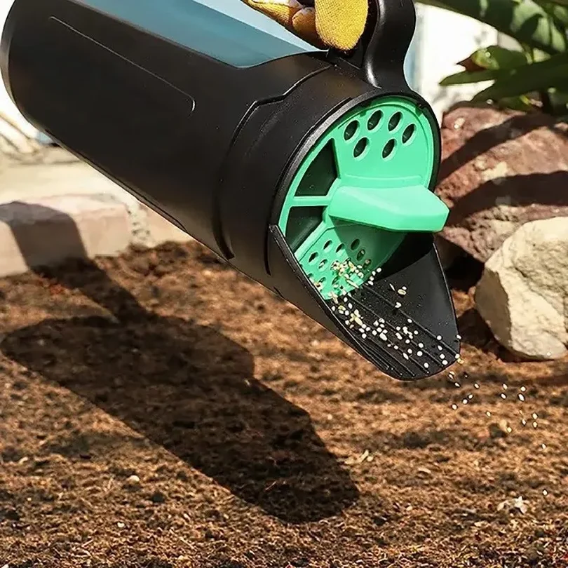 Horticultural Hand Spreader Shaker Lawn Seed Spreader for Grass Seed Fertilizer Snow Salt Ice and Snow Melt Adjustable Hole Size