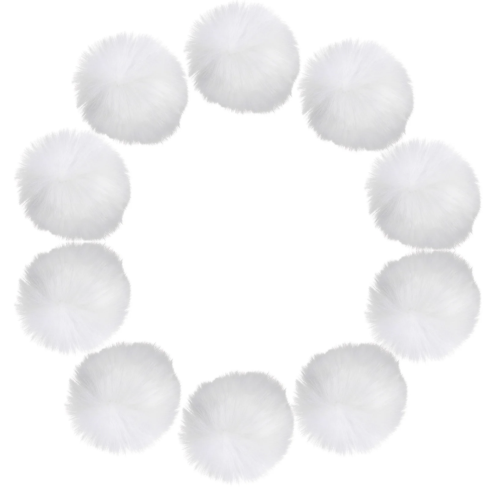 10 pz Pelliccia Sintetica Pom Pom Palline Soffici Morbide Pelliccia Sintetica Pompon per Cappelli con Anello Elastico per Cappelli Lavorati a Maglia Fai da Te Accessori da 3,5 Pollici