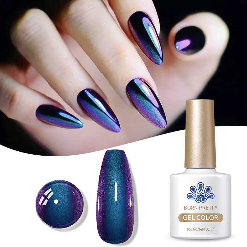 

BORN PRETTY 10ml Chameleon Gel Nail Polish 9D Upgraded Cat Magnetic Effect Soak Off UV LED Manicure Nail Art Design Salon DIY