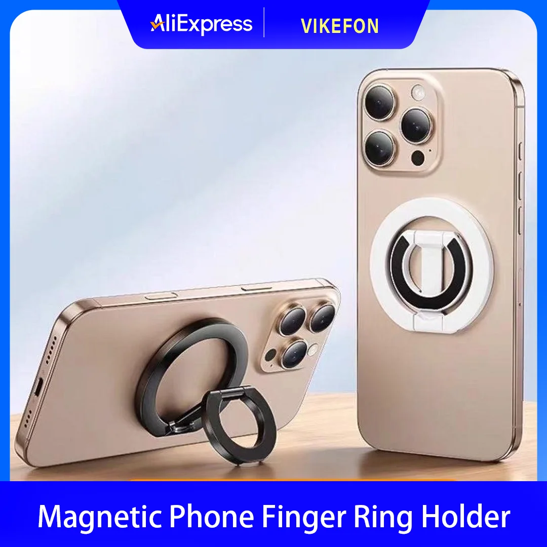 

Магнитный держатель для телефона на палец, двусторонняя подставка для телефона, складная настольная подставка для Magsafe iPhone 16/15/14/13/12 Pro Max