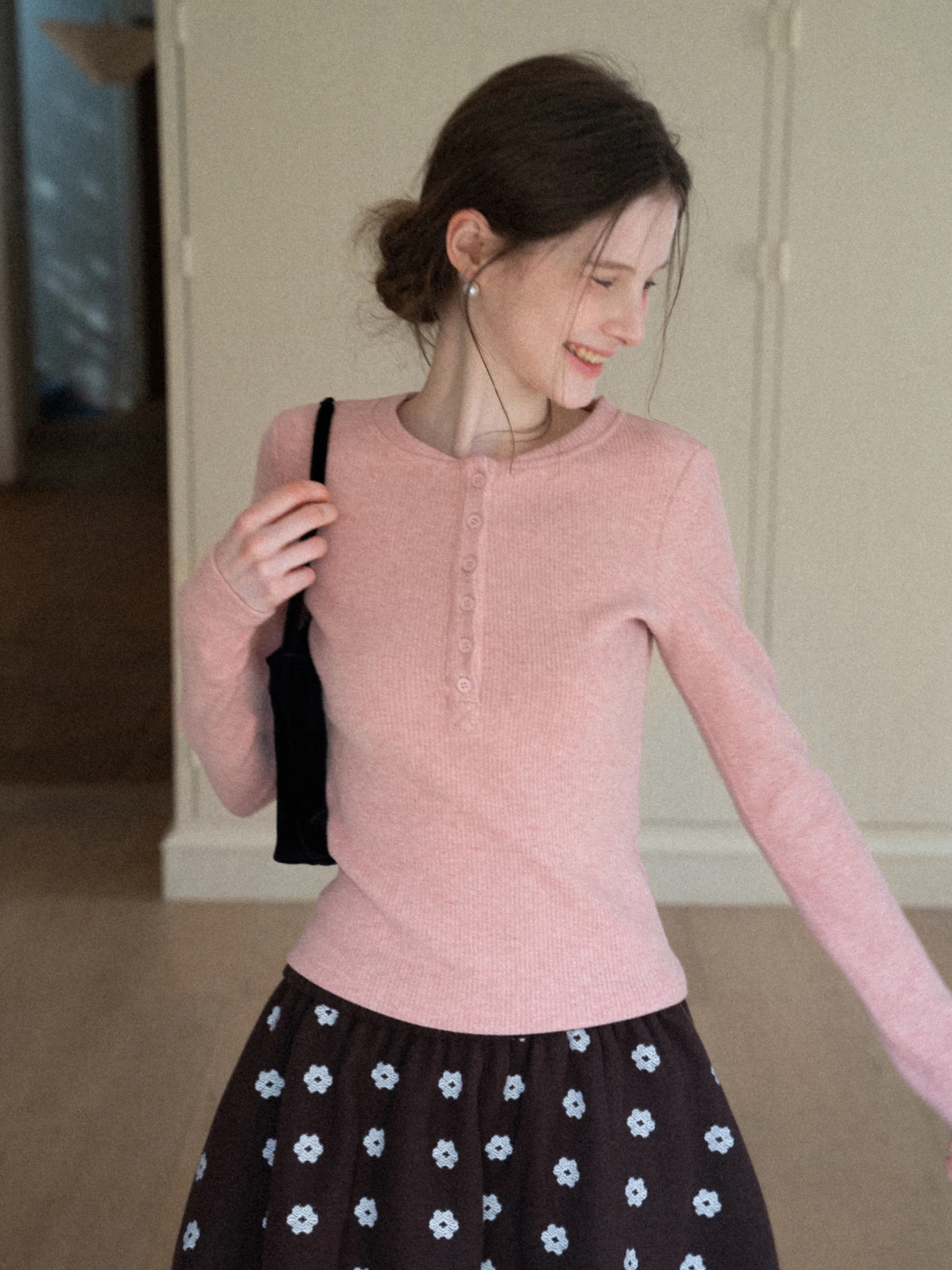 

Облегающая футболка с длинным рукавом и круглым вырезом EGGKA, базовый слой для ношения под одеждой, с высокой талией, удобная, мягкая, из полиэфирного волокна, зимняя