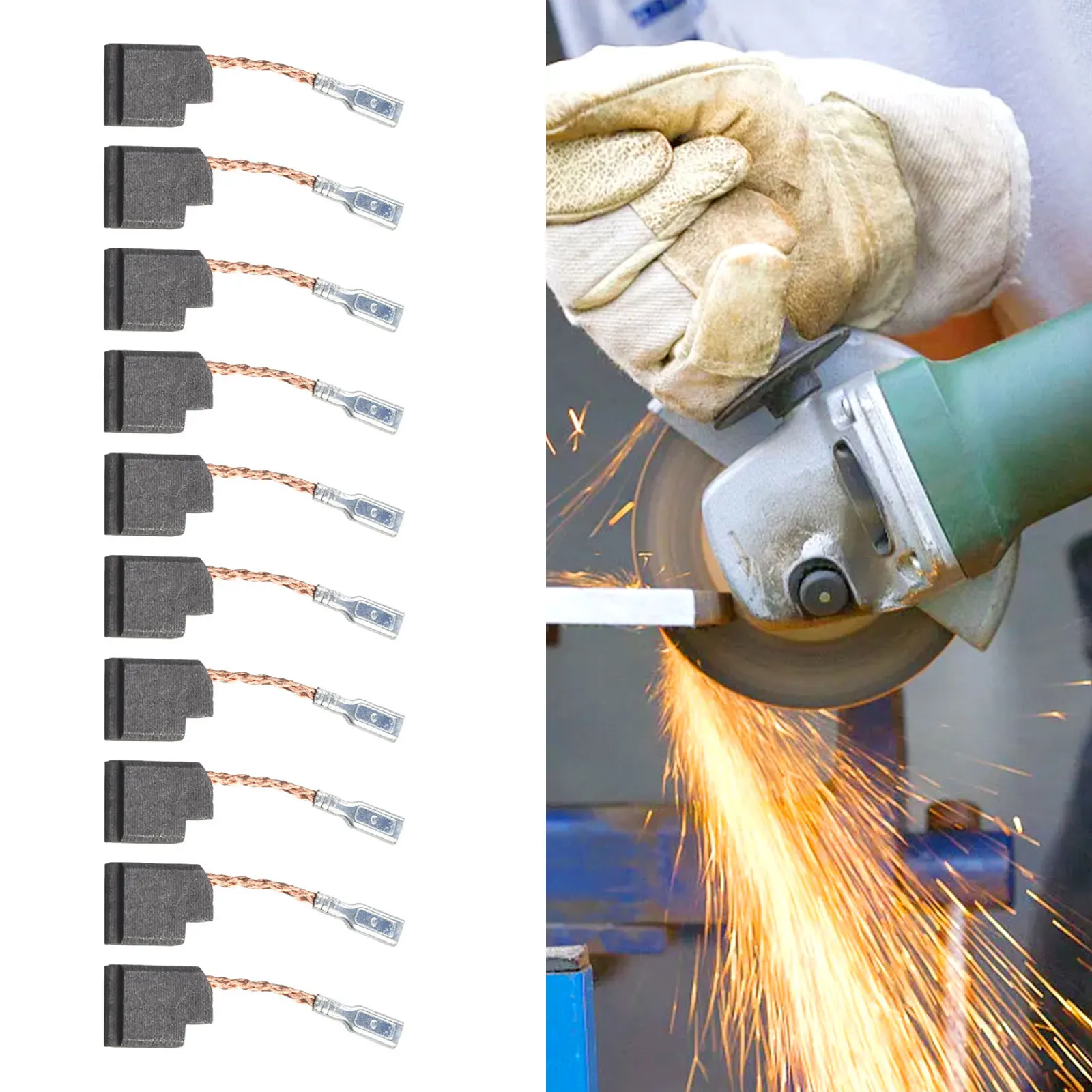 

Replace Worn Brushes to Improve Motor Operation 10pcs Carbon Brushes for D28110 D28112 D28402 DWE46151 Grinder